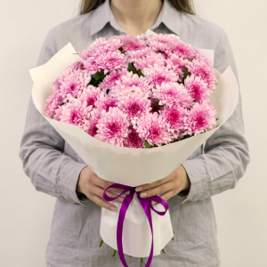 Purple Chrysanthemum Bouquet – 10 Stems